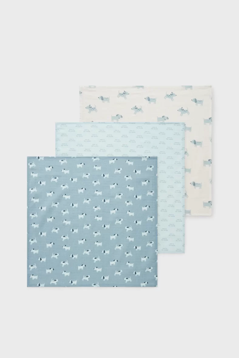 Lot de 3 – foulards en mousseline pour bébé