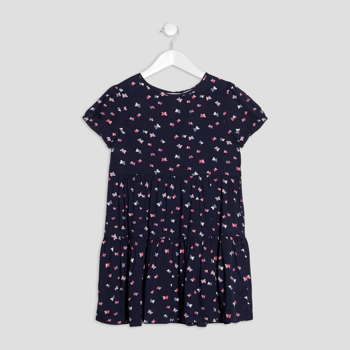 Robe évasée manches courtes