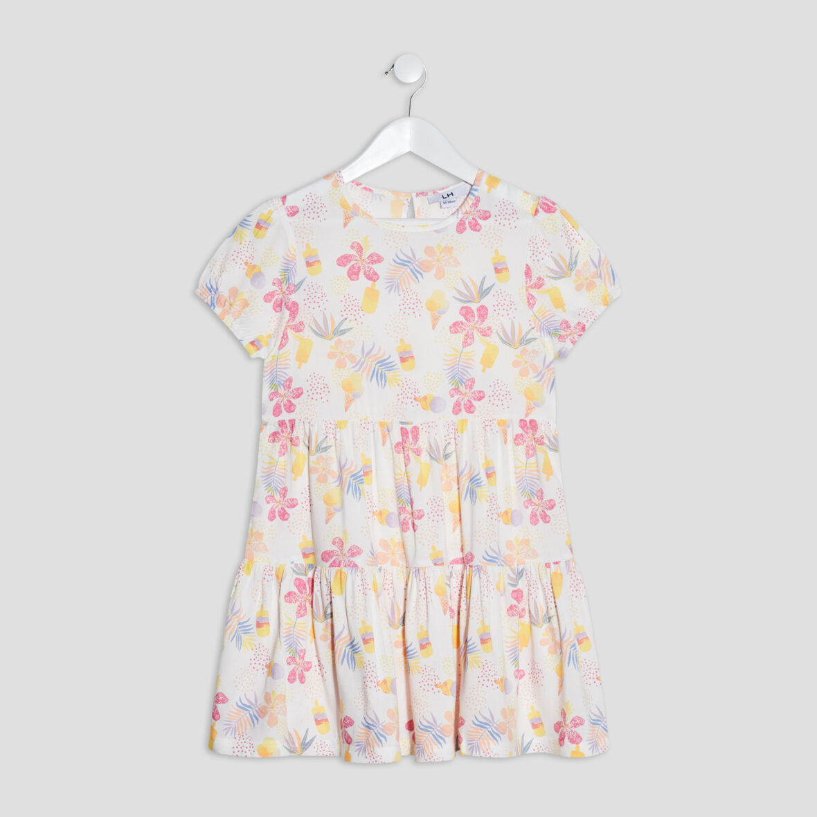 Robe évasée manches courtes