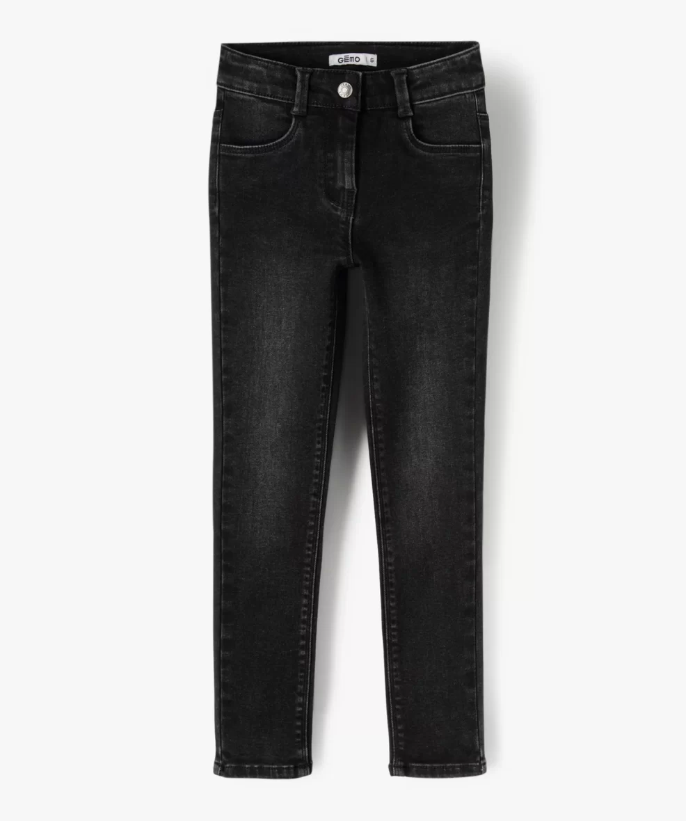 Jean fille coupe Ultra skinny noir