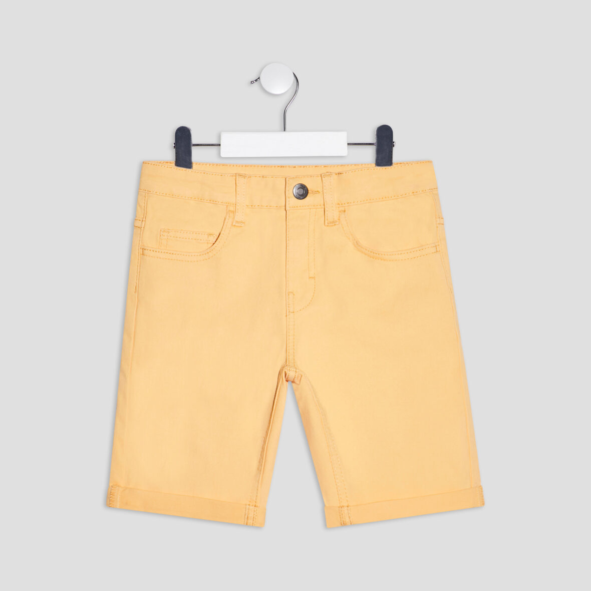 Bermuda straight ajusté à ourlets