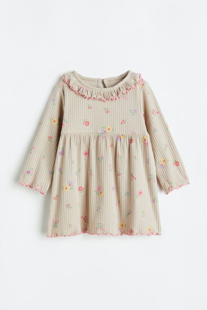 Robe en jersey de coton côtelé