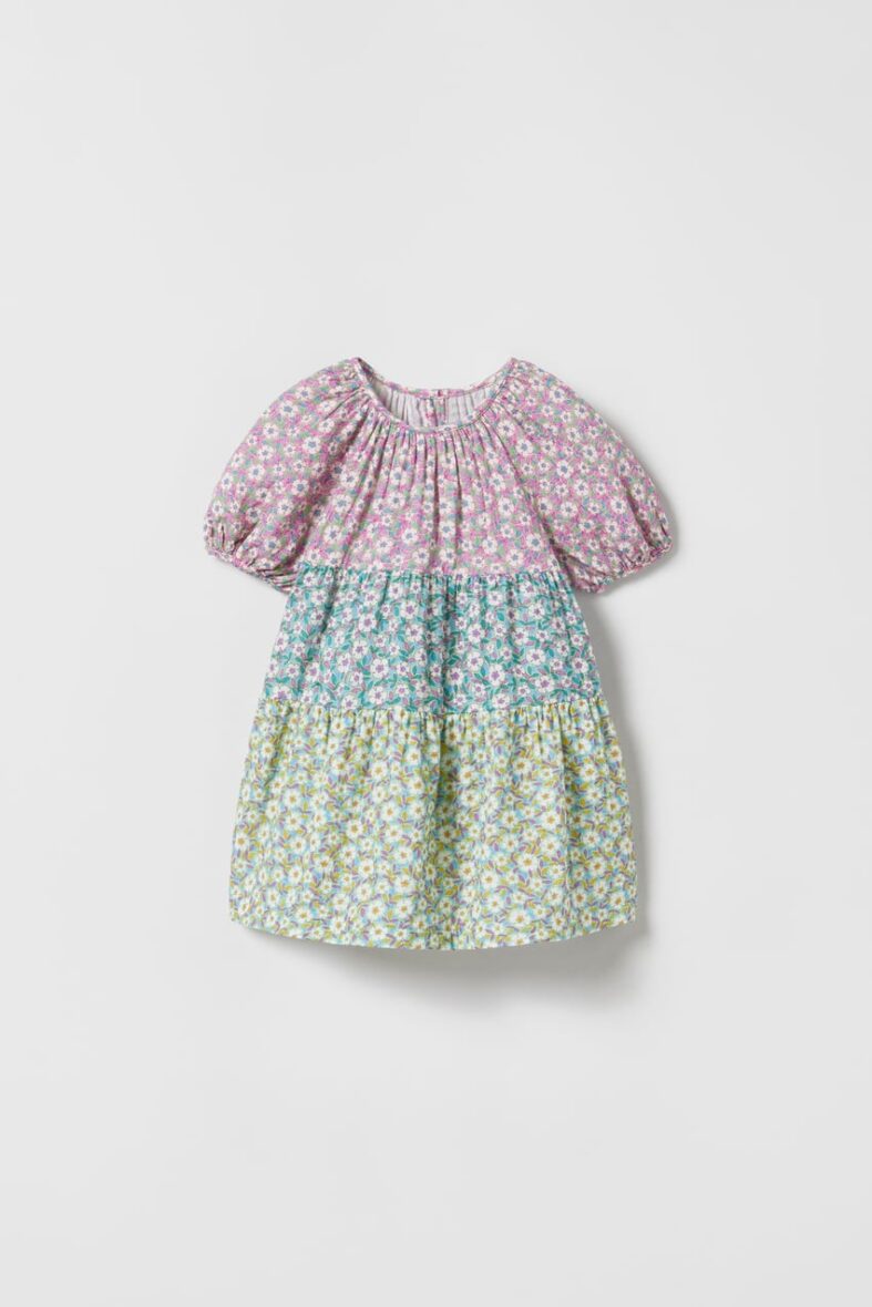 ROBE À EMPIÈCEMENTS FLEURIE