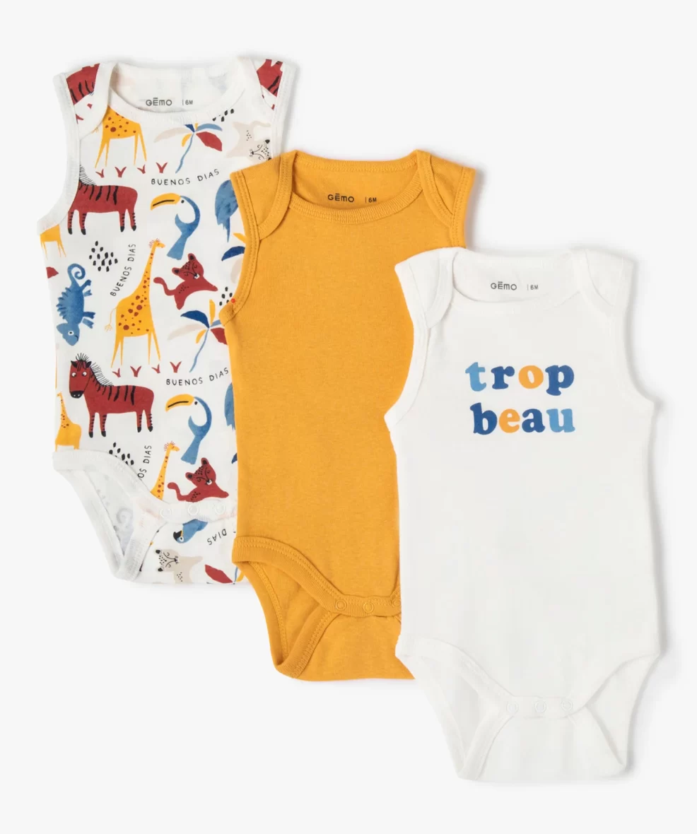 Body sans manches encolure (lot de 3)