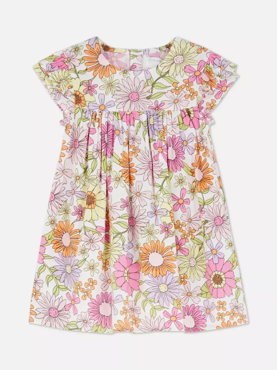 Robe à imprimé floral et manches courtes