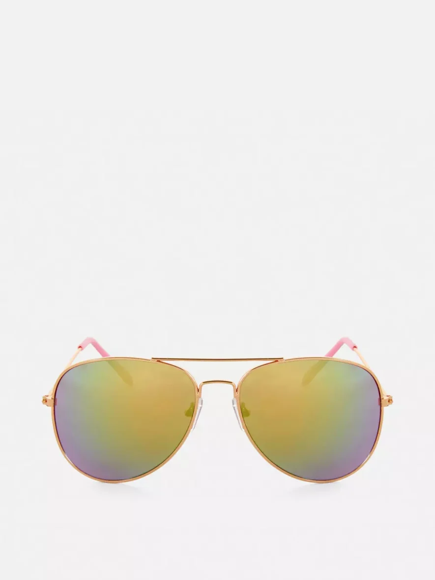 Lunettes de soleil aviateur avec verres arc-en-ciel