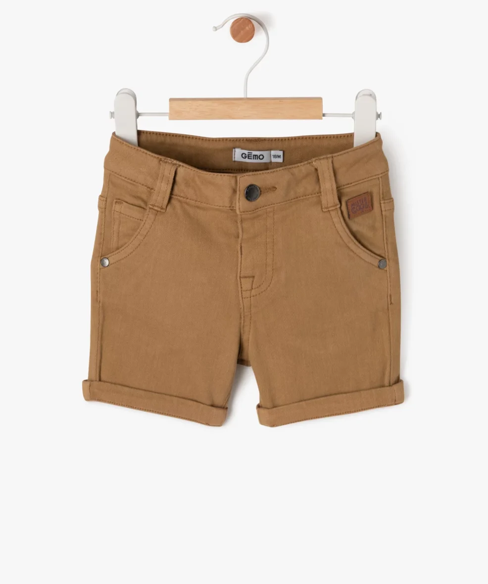 Short slim uni en toile extensible