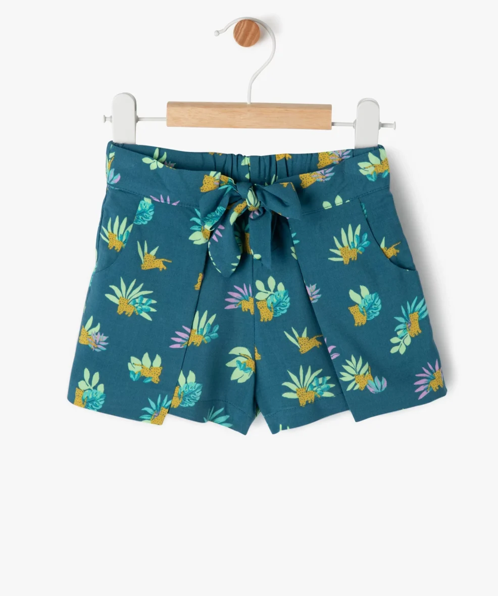 Short à pans en viscose