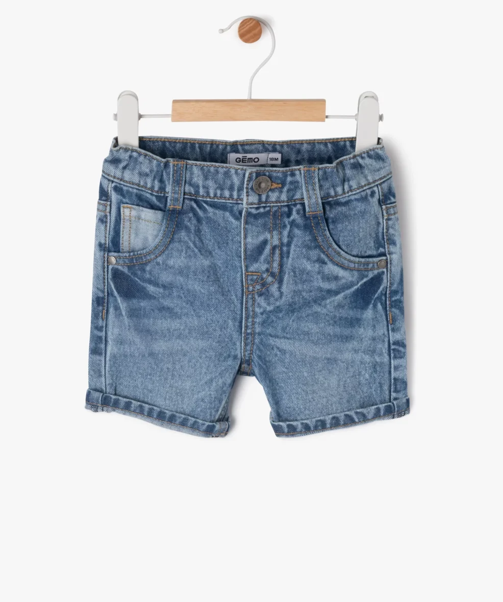 Short en jean délavé